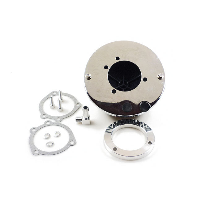 MCS Breather Style Air Cleaner Assembly, Round. Chrome – 1990–2017 Big Twin; 1988–2022 XL…
