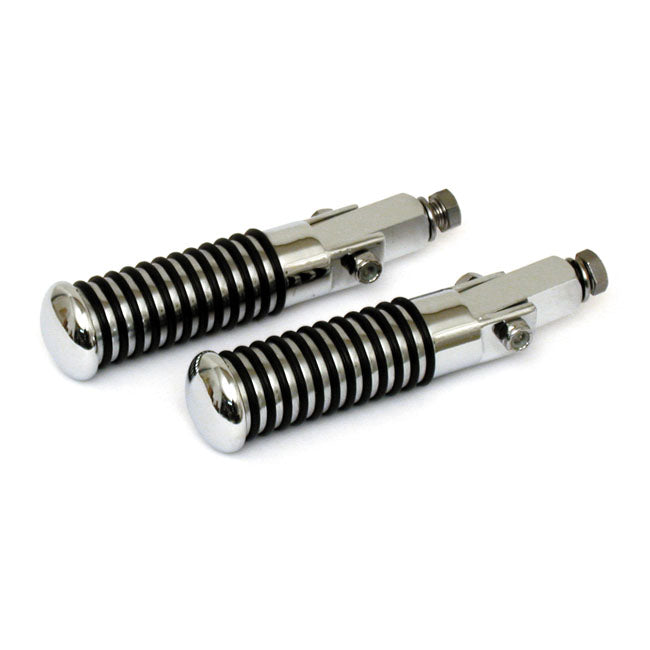 MCS Sundance O-ring Foot Pegs. Universal 3/8-24 Mount. Chrome