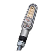 Daytona D-Light Mini LED Turn Signal Set. Silver, Clear Lens
