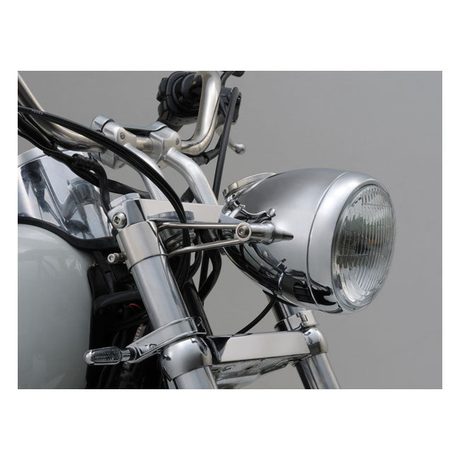 MCS Bracket for ''Vintage'' Headlamp. 41 mm Fork Tubes. Polished Ss
