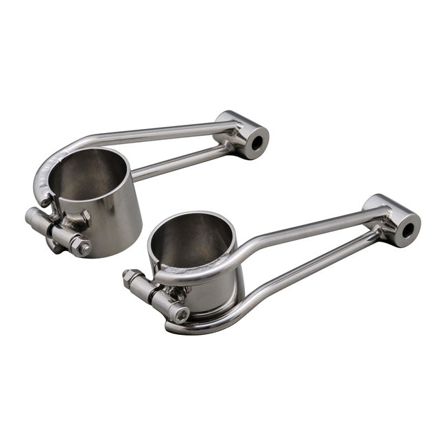 MCS Bracket for ''Vintage'' Headlamp. 41 mm Fork Tubes. Polished Ss