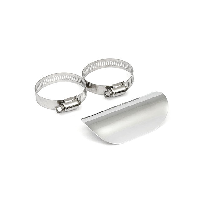 MCS Universal Smooth Heat Shield 4" Long Chrome – 1-3/4" Exhaust Pipes