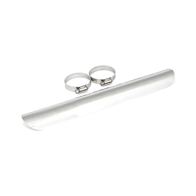 MCS Universal Smooth Heat Shield 14" Long Chrome – 1-3/4" Exhaust Pipes