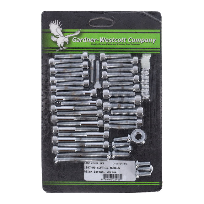 Gardner-Westcott Big Twin Side Cover Mount Kit, Chrome Allen – 1987–1998 Softail