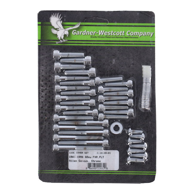 Gardner-Westcott Big Twin Side Cover Mount Kit, Chrome Allen – 1987–1998 FLT/Touring; FXR