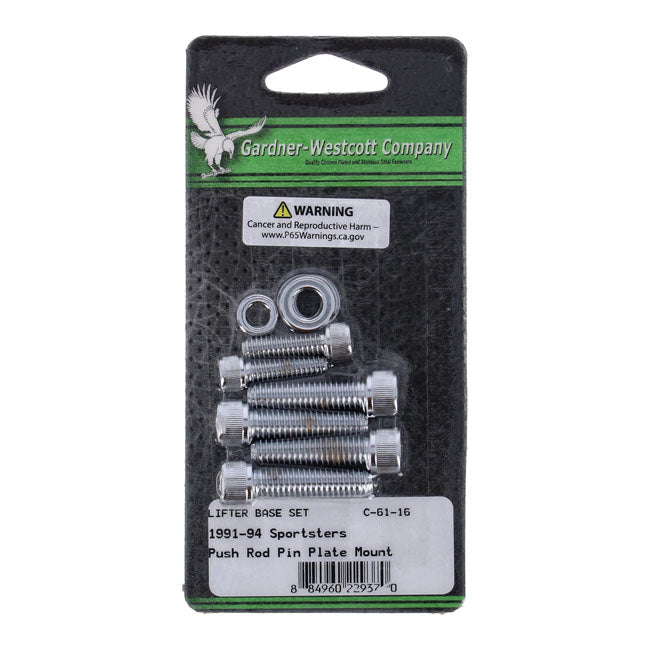 Gardner-Westcott Tappet Block Mount Kit. Allenhead, Chrome – 1991–2003 XL Sportster