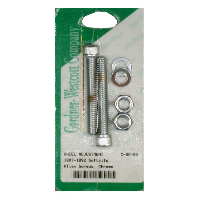 Gardner-Westcott Axle Adjuster Kit, Chrome Allen – 1987–1994 Softail