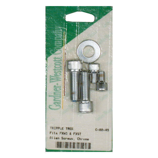 Gardner-Westcott Triple Tree Pinch Bolt Set. Chrome Allen Heads – 1980–1986 Fxwg; 1984–1999 FXST