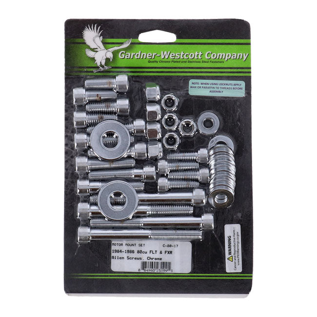 Gardner-Westcott Motor Mount Screw Kit, Allen – 1984–1986 FXR; FLT/Touring