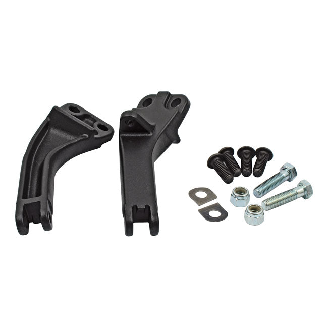 MCS Dyna Passenger Foot Peg Mount Bracket Kit. Black – 2006–2017 Dyna