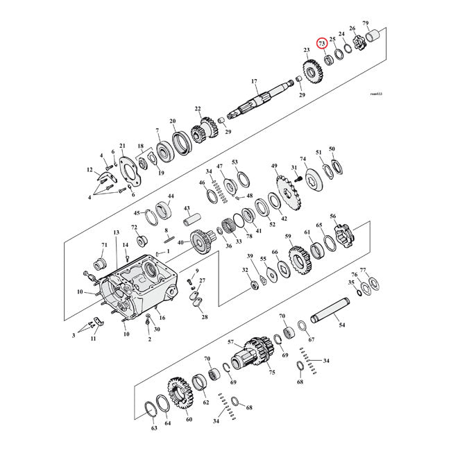 Jims Transmission Mainshaft 2nd & 3rd Gears – 1941–1979 FL Hand Shift Models