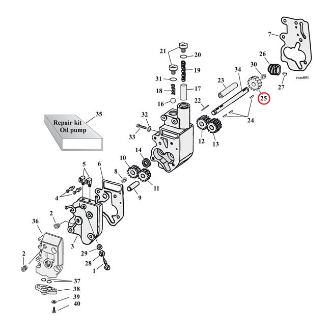 Jims Oil Pump Driven Gear. 24T – 1973–1999 Big Twin