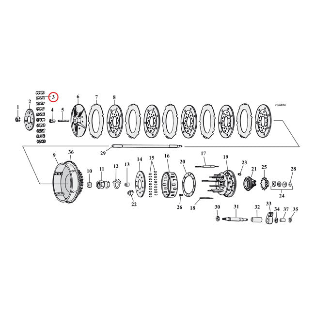 Barnett Clutch Spring Set 41-67 – 1941–1984 Big Twin; 1941–1973 45"…