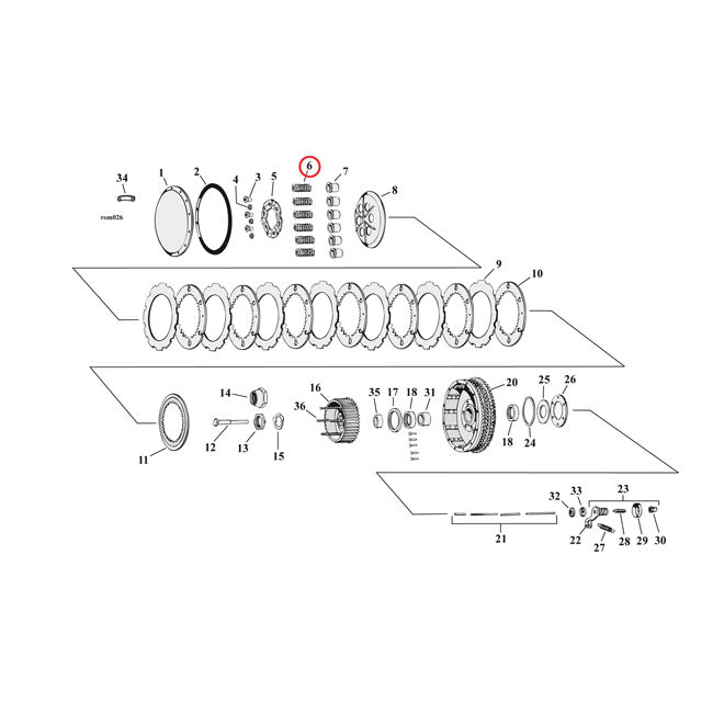Barnett Clutch Spring Set. Heavy Duty – 1952–1956 K; KH; 1957–1970 XL Sportster