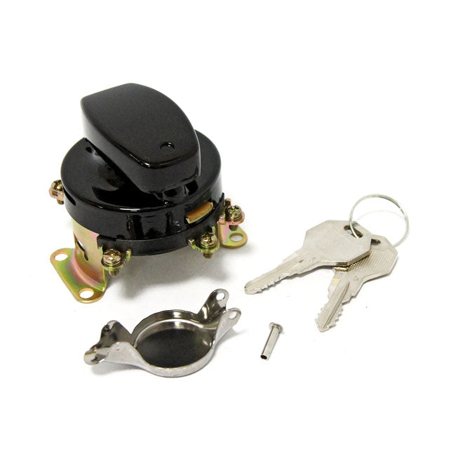 MCS FL Style Ignition Switch. 6-Pole, Flat Key, Black – 1973–1995 FL; FX; Fxwg Models with Dual…