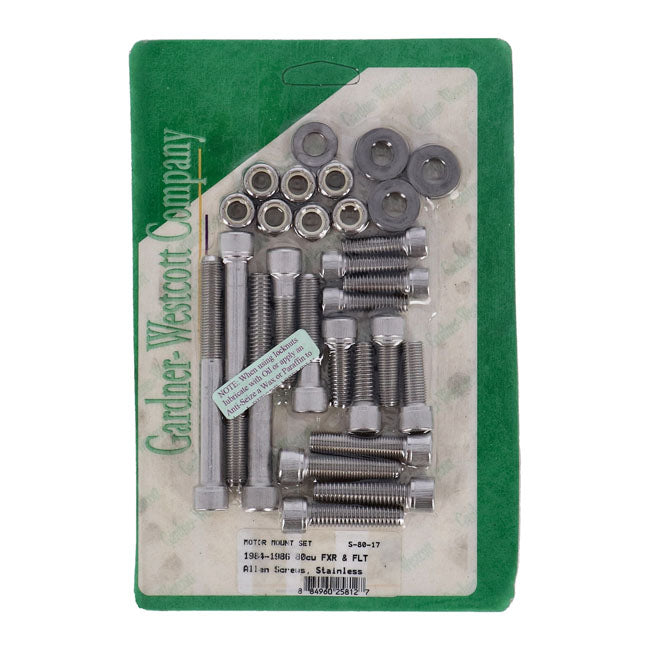 Gardner-Westcott Motor Mount Screw Kit, Ss Allen – 1984–1986 FXR; FLT/Touring