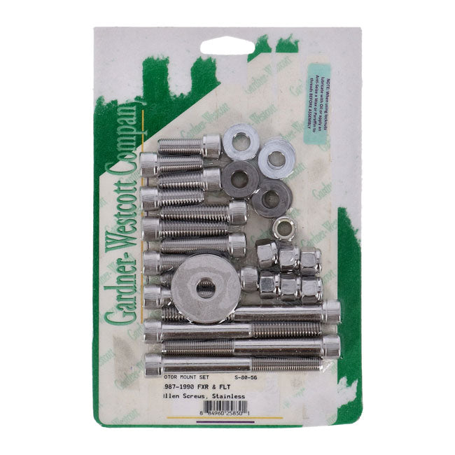 Gardner-Westcott Motor Mount Screw Kit, Ss Allen – 1987–1990 FXR; FLT/Touring