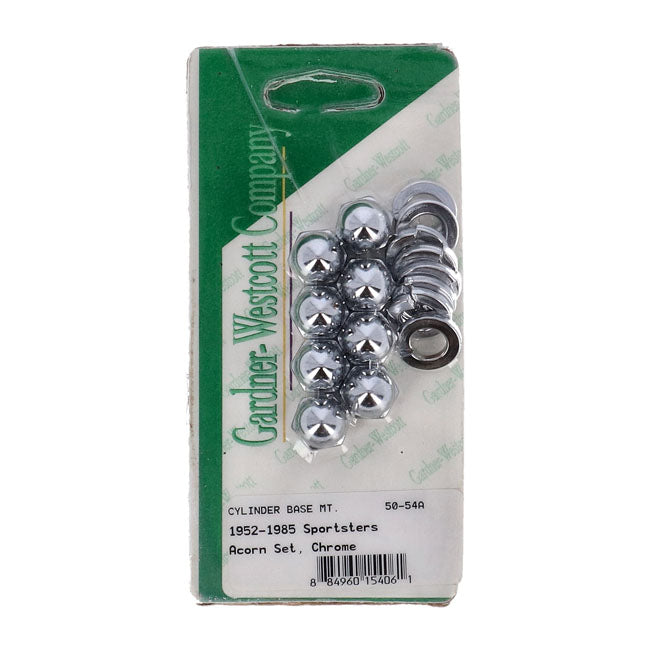 Gardner-Westcott Cyl. Base Nut Kit, Acorn – 1952–1985 K; XL Sportster; 1929–1973 45"…