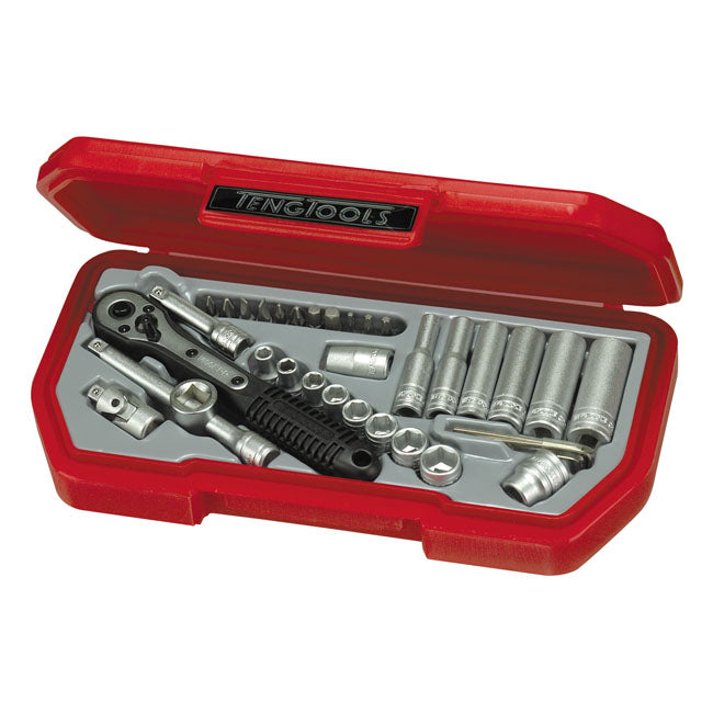 Tengtools 1/4" Socket Wrench Set. US 35pc