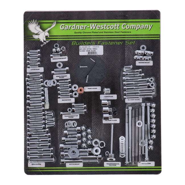 Gardner-Westcott Builders Fastener Set, Polish. Allen – 1987–1995 FXST; FLST