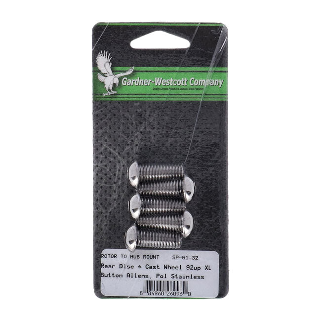 Gardner-Westcott Brake Rotor Mount Bolt Kit. Rear. Button Head – 1992–2023 Big Twin; 1992–2022 XL…