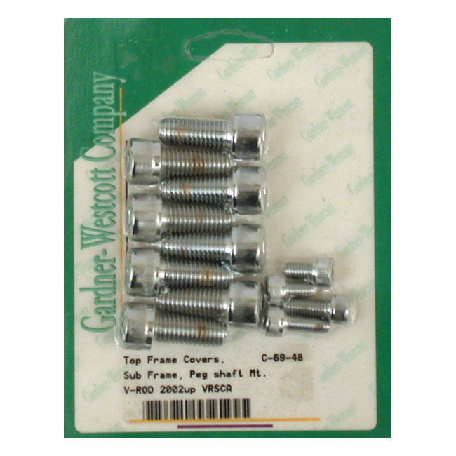 Gardner-Westcott Frame Screws with Top Covers. Set – 2002–2017 V-Rod