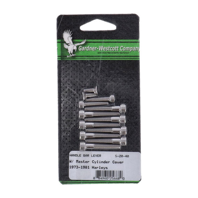 Gardner-Westcott Handlebar Control Screw Kit, Ss Allen – 1972–1981 Big Twin; 1973–1981 XL…