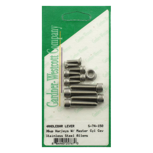Gardner-Westcott Handlebar Control Screw Kit, SS Allen – 1996–2017 Softail; Dyna; 1996–2007…