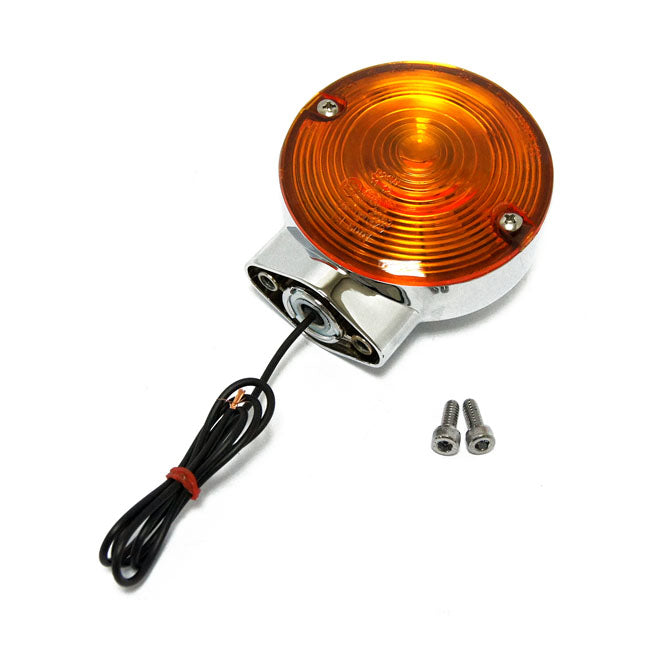 MCS Turn Signal Assembly. Rear. Amber Lens. Chrome – 1986–2024 FLT/Touring; FLHT; Flhs…