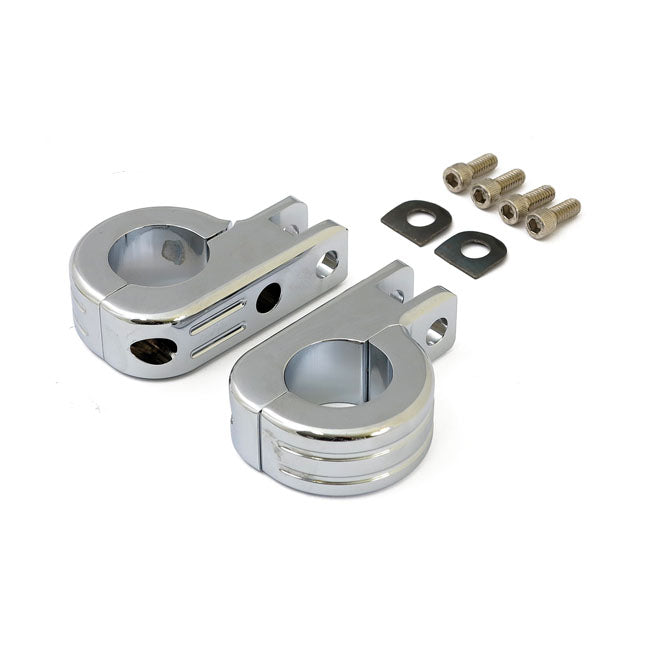 MCS Engine Guard Foot Peg Mount Kit. 1-1/4" (32mm)Tubing. Chrome