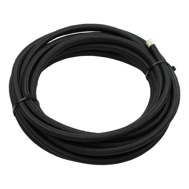 MCS Braided Hose 1/4" (6mm). Black Nylon