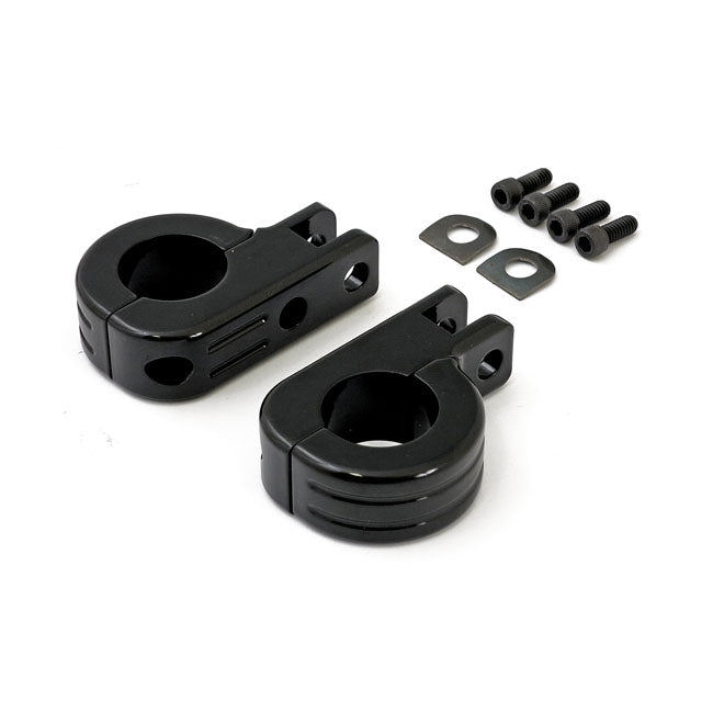 MCS Engine Guard Foot Peg Mount Kit. 1-1/4" (32mm) Tubing. Black