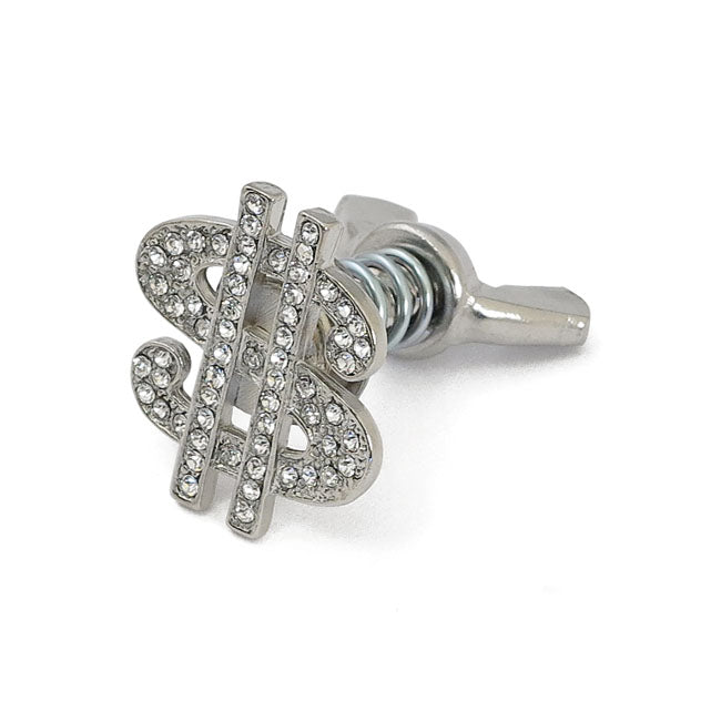 MCS License Plate Mount Kit US Dollar. Chrome/Diamonds