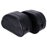 MCS Reinforced Rigid Leather Saddlebag Set. 32 Liter – Universal