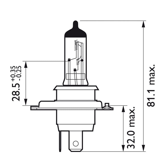 Philips Vision Moto Headlamp Bulb H4
