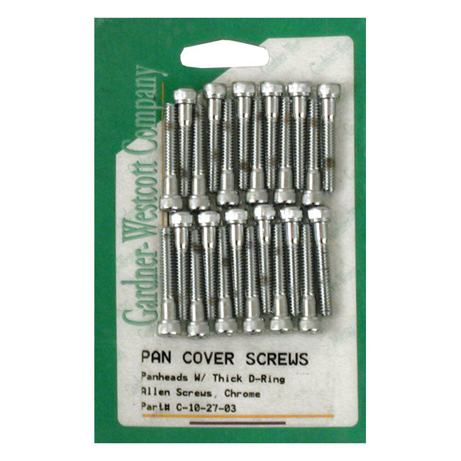 Gardner-Westcott Panhead Rocker Cover Screw Kit. Chrome Allen. Long – 1948–1965 Panhead