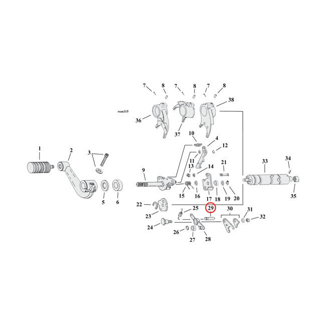 MCS Grooved Pin, Transmission – 1991–2003 5-Speed XL Sportster