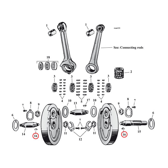 MCS Woodruff Keys – 52-E81 K; XL Sportster; 12-E81 Big Twin…