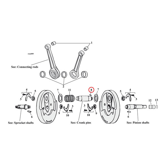 MCS Woodruff Keys, Crankpin – 52-E81 K; XL Sportster; 30-E81 Big Twin…