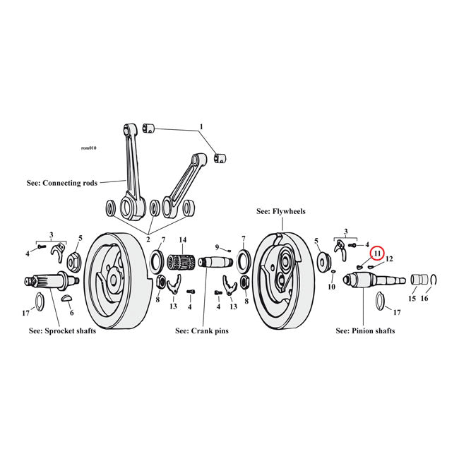 MCS Woodruff Keys – 54-E75; 1987–1989 Big Twin: Pinion Gear…