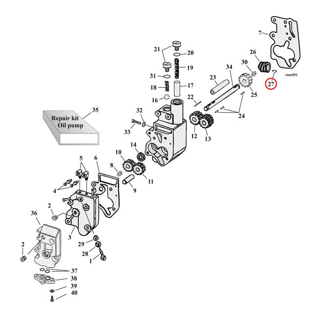MCS Woodruff Keys – 54-E75; 1987–1989 Big Twin: Pinion Gear…