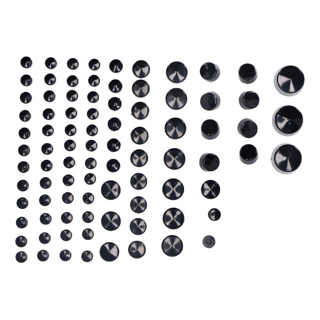 MCS Smoothtopps, Push-on Cover Set (87Pc). Black – 2000–2006 Softail