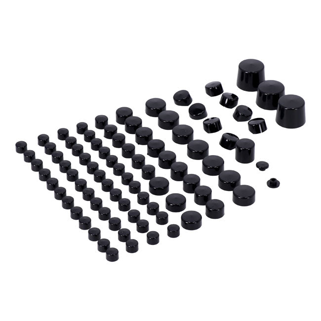 MCS Smoothtopps, Push-On Cover Set (87pc). Black – 2000–2006 Softail
