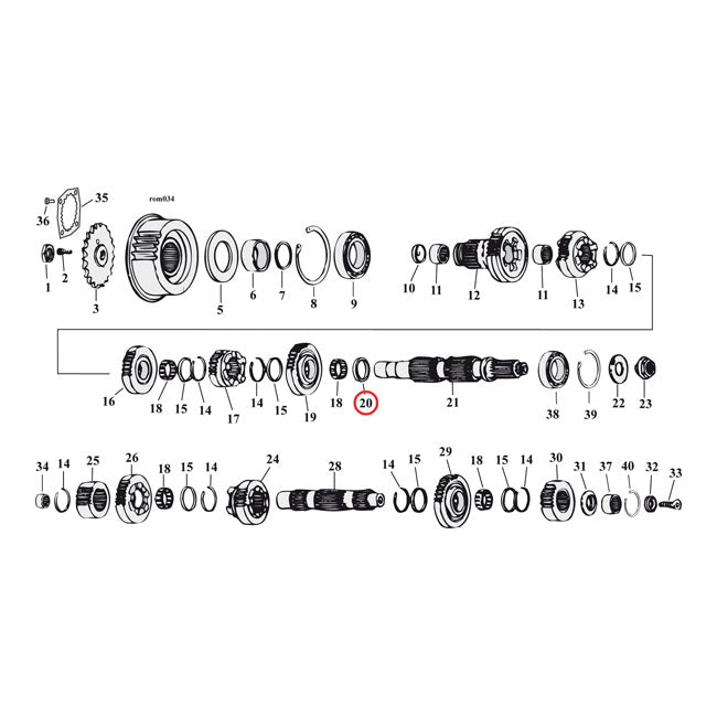 MCS Spacer, Transmission Mainshaft – 1991–2005 XL Sportster