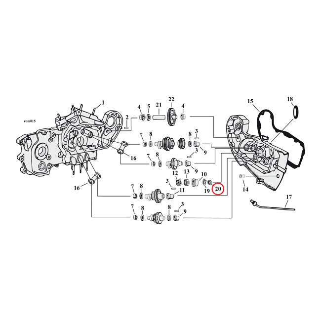 MCS Nut, Pinion Shaft Gear – 1977–1990 XL Sportster