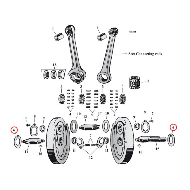 MCS Flywheel Washer SV, .094" (Outside) – 1932–1973 45" SV