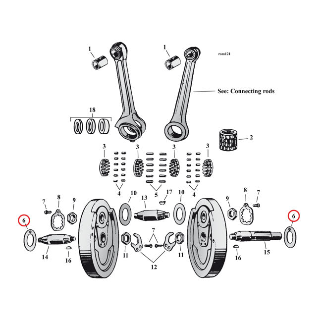MCS Flywheel Washer SV, .098" (Outside) – 1932–1973 45" SV