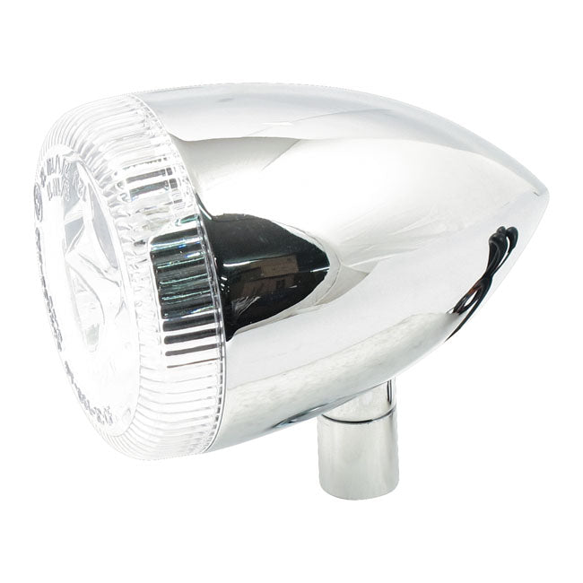MCS 3-1 LED Bullet Taillight / Turn Signal Combo. Chrome. Clear – Universal