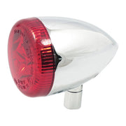 MCS 3-1 LED Bullet Taillight / Turn Signal Combo. Chrome. Red – Universal
