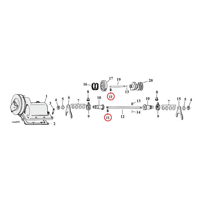 MCS Lock Screw, Shifter Cam Shaft / Shifter Fork Shaft – 37-E77 Big Twin Foot Shift : Shifter Cam…
